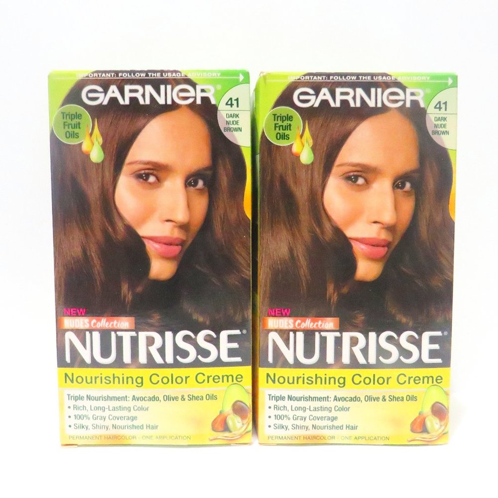 GARNIER NUDES COLLECTION NUTRISSE NOURISHING COLOR 41 DARK NUDE BROWN 2 PC LOT